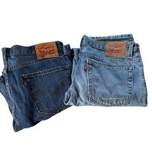Two Men’s Levi's Blue Straight Jeans-one purchase. Classic Style - 505 and 516.